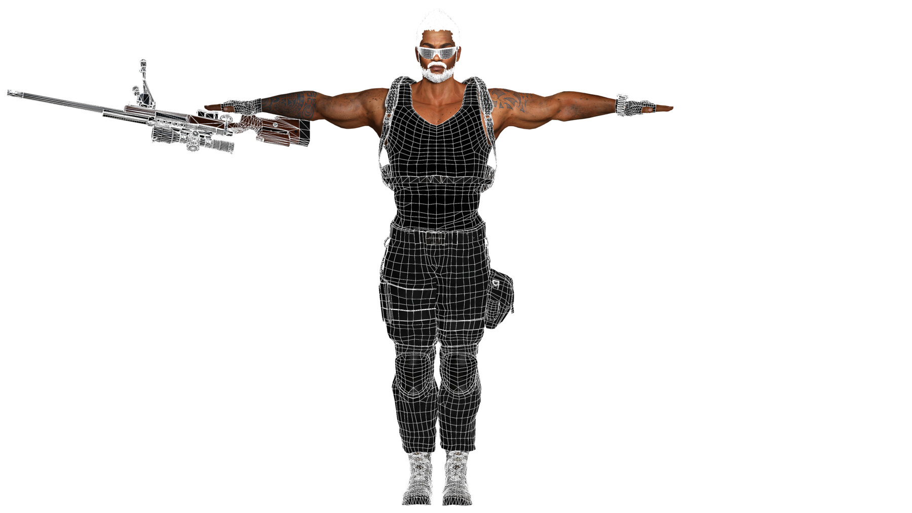 ArtStation - AAA 3D REALISTIC BLACK MALE CHARACTER - GUN SHOOTER MAN ...