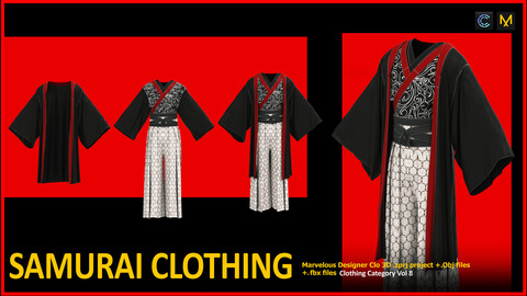 SAMURAI clothing (Projects Files: ZPRJ, OBJ, FBX) VOL 8