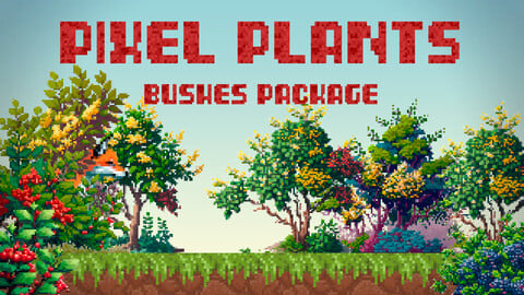 Pixel Plants - x32 Pixel Art Bushes Sprites Package