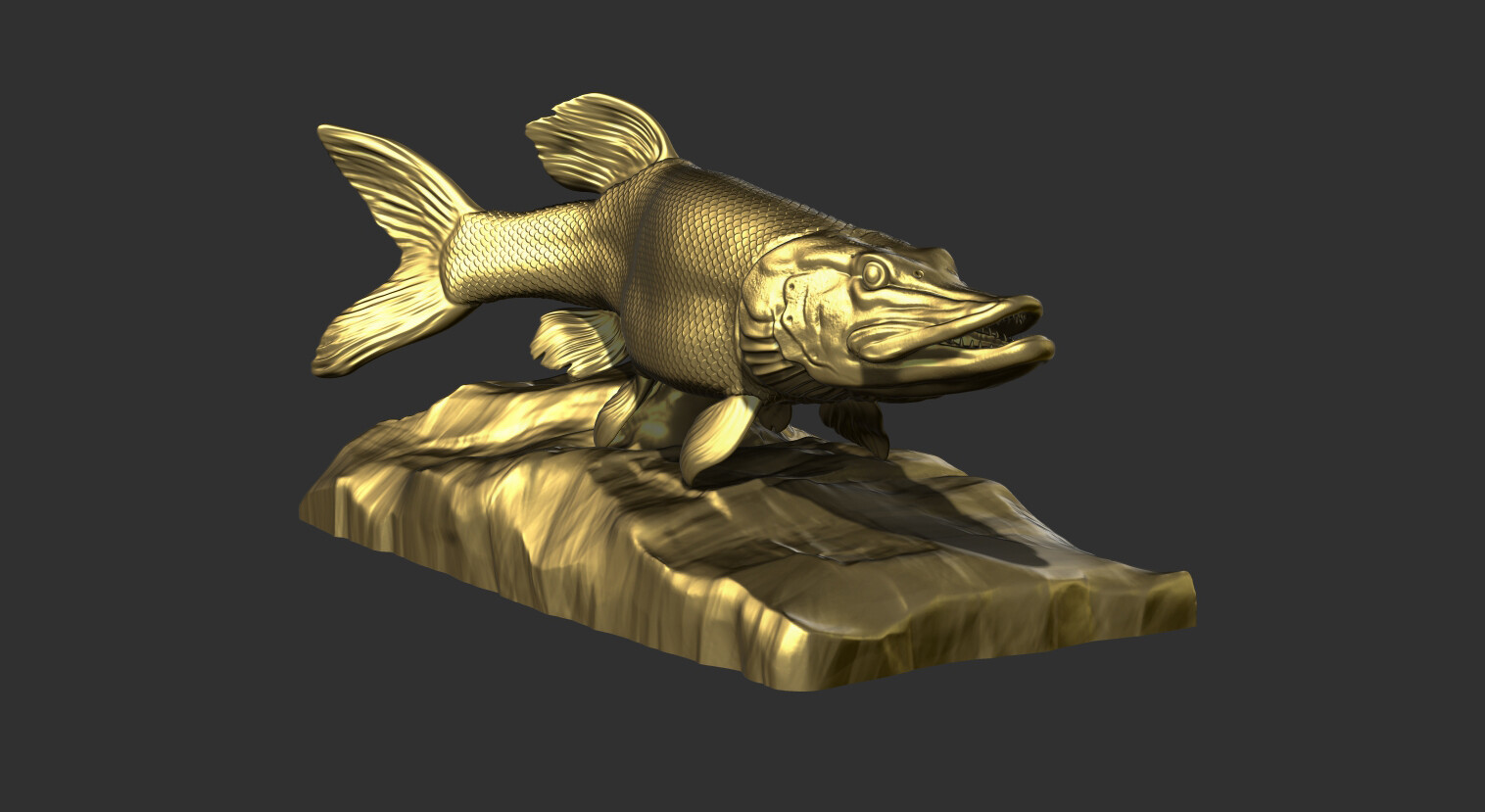 ArtStation - Pike fish on the base | Resources