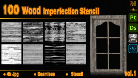 100 Wood Imperfection Stencil - Vol.1