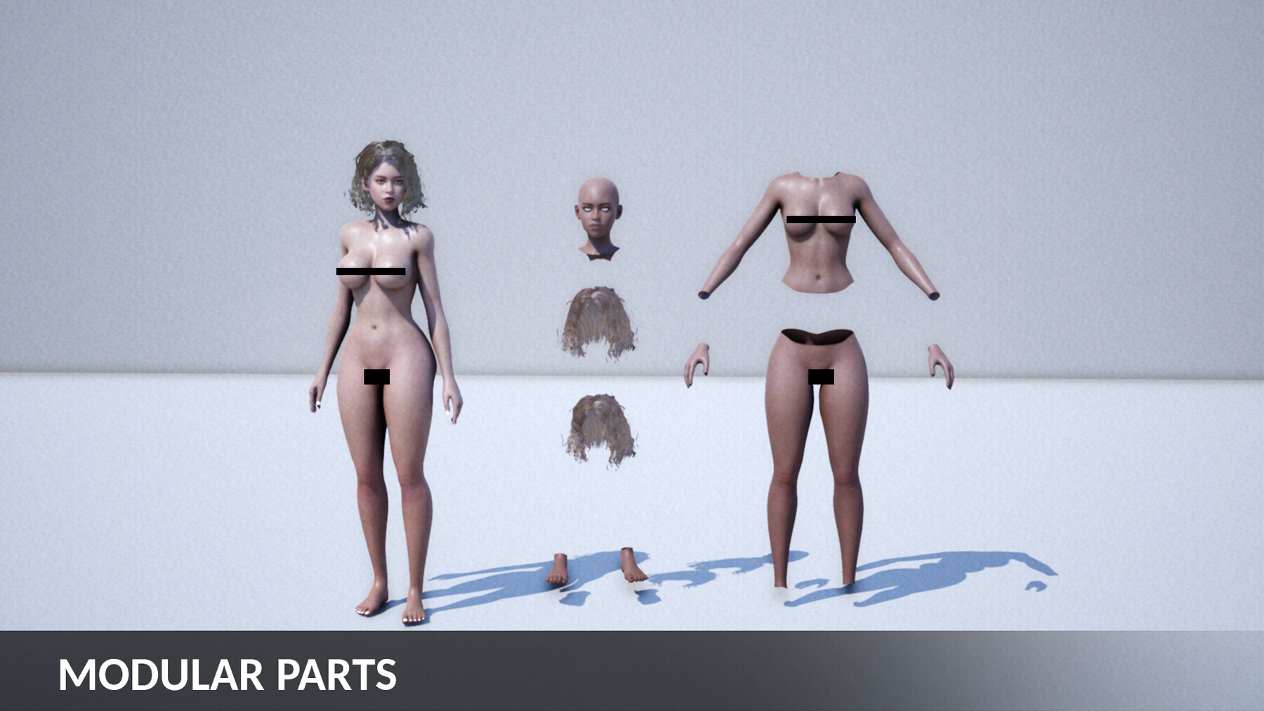 Xandra 3D - Nude Girl Annika [F2] - Rigged Animated Game Character