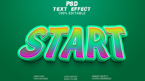 ArtStation - Start PSD fully editable text effect. Layer style PSD ...