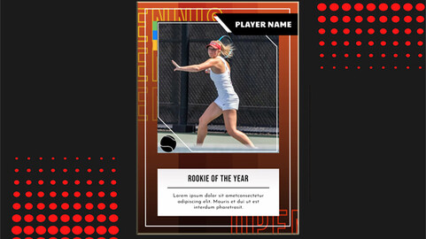 Tennis Trading card Photoshop template
