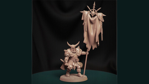 Warrior Standard Bearer - Armies of Chaos STL
