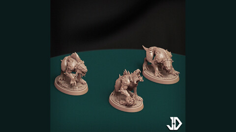 Army of Chaos - 3 Warmastiff PACK STL