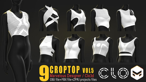 9 Croptop vol5 Marvelous & Clo3d / FBX / OBJ