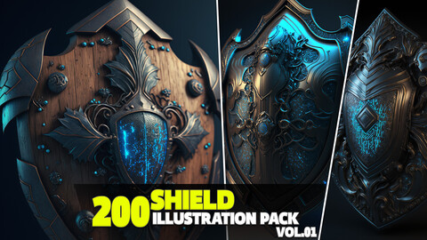 200 Shield Illustration Pack Vol.01