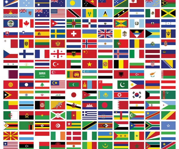 ArtStation - Set of rectangle flags of the world. EPS Template File ...