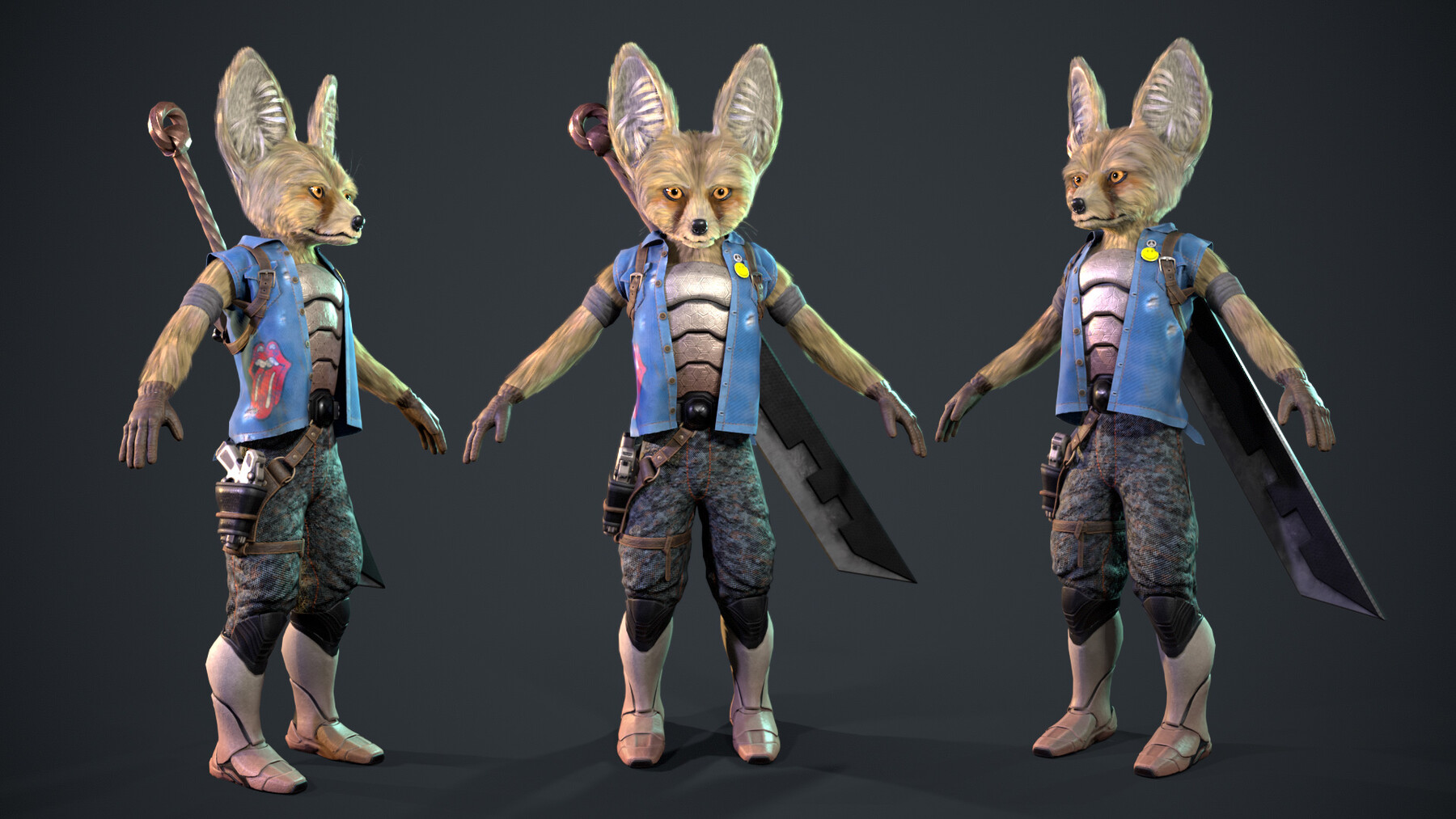 ArtStation - Cyberpunk Fox Rigged for UE5 | Game Assets