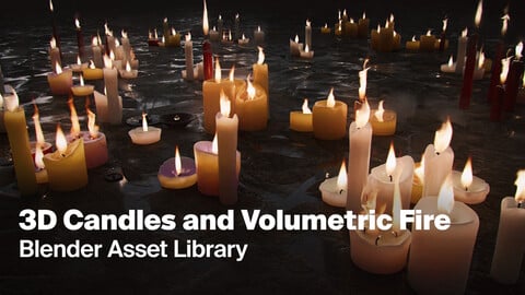 3D Candles, Smoke and Volumetric Fire for Concept Art – Blender Asset Library
