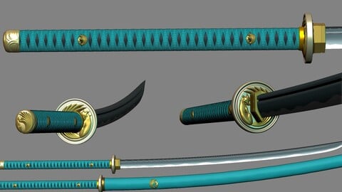 KITSUNE KATANA ASSET ZTL WITH SUBDIVISION AND POLYPAINT