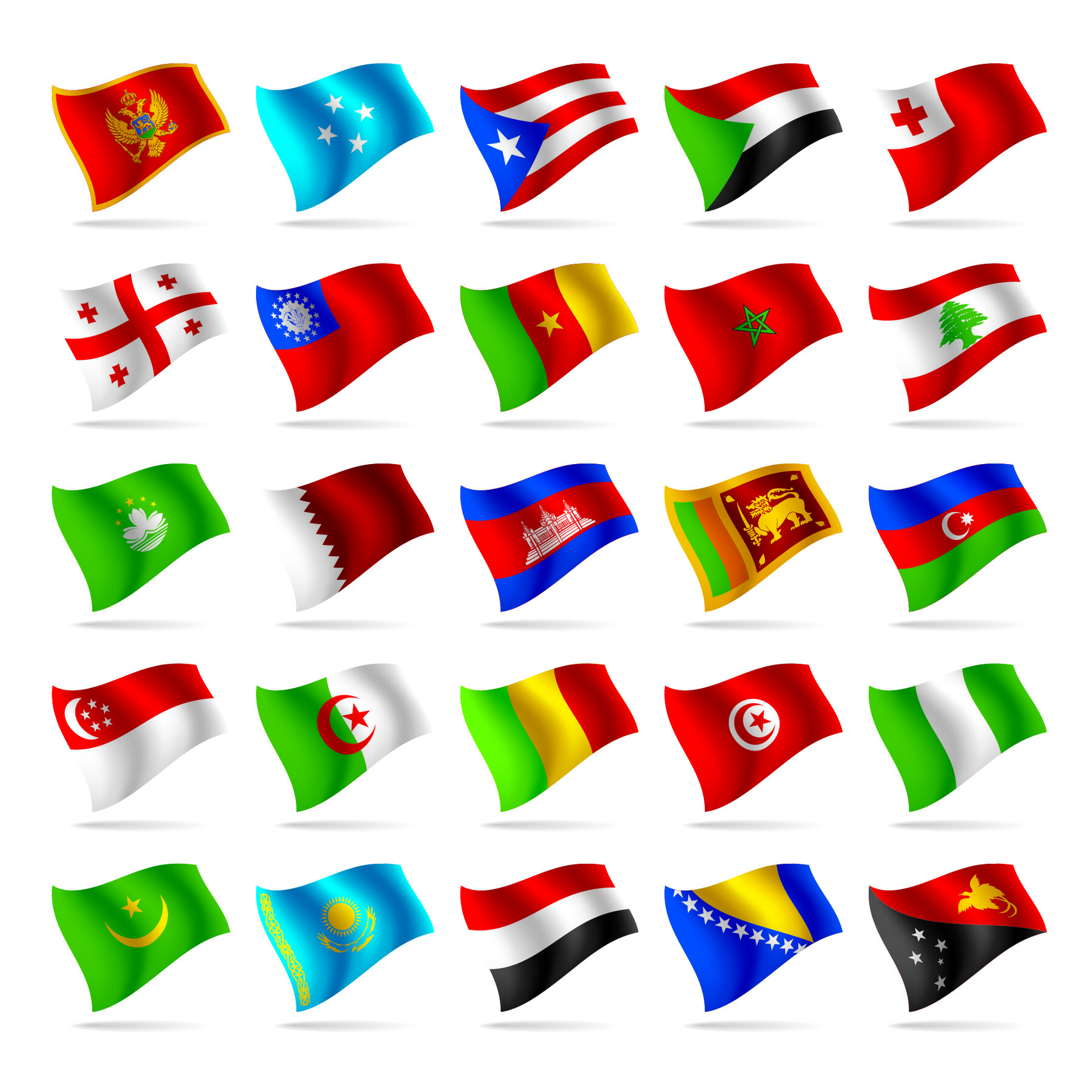 ArtStation Different World Flags elements. EPS Template File Artworks