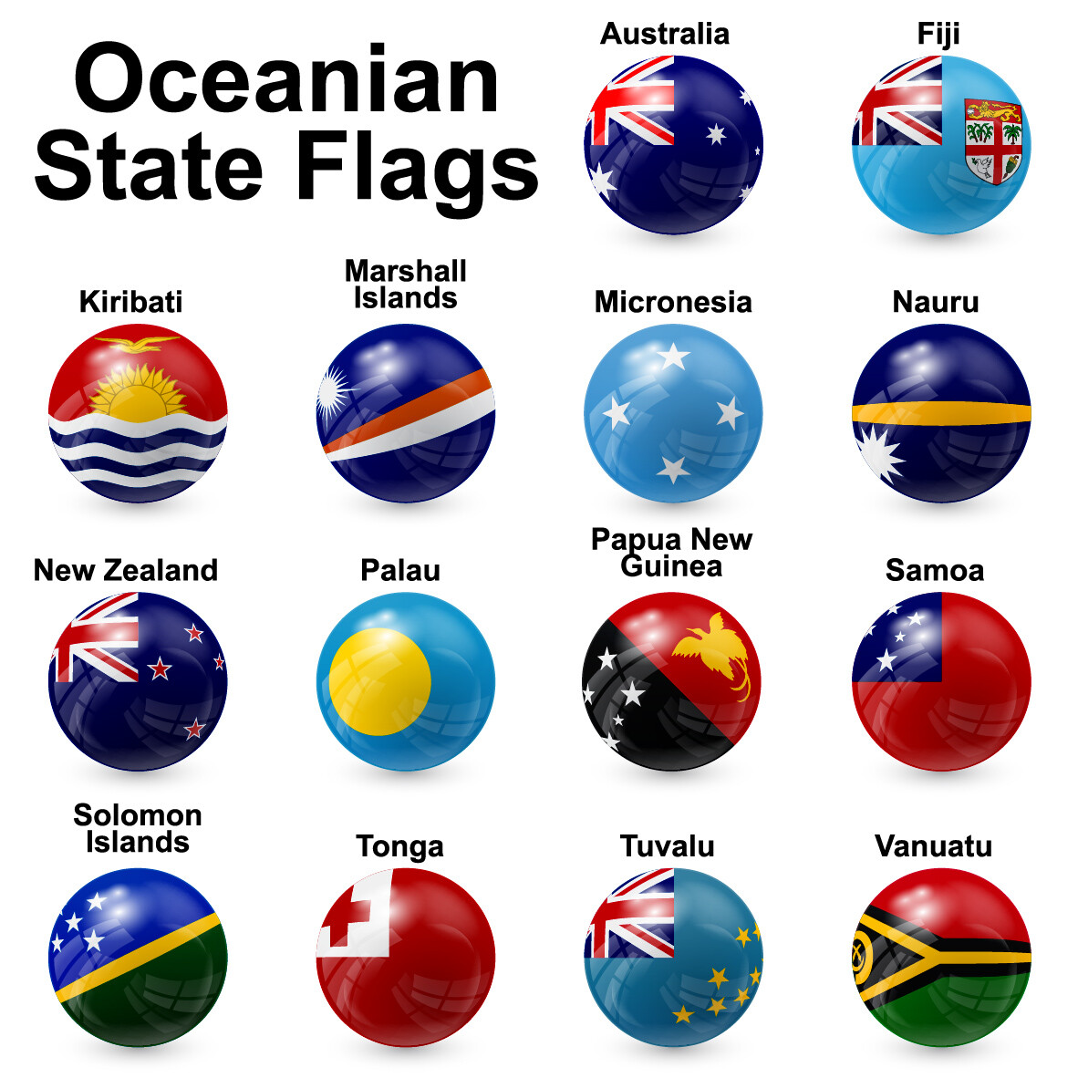 ArtStation - Oceanian state flags. EPS Template File | Artworks