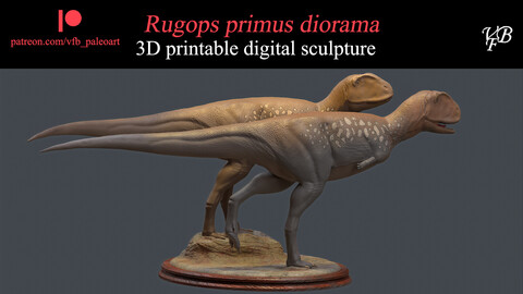 Rugops primus diorama for 3D printing