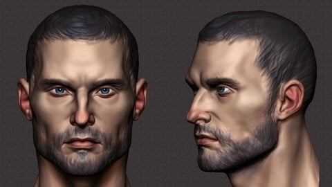 Male character face sculpt