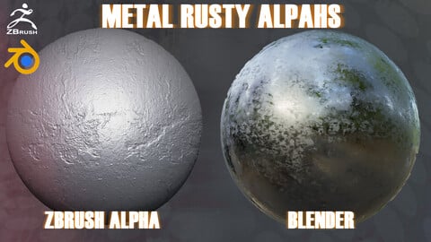 30 Metal Rusty Alphas for Zbrush, Blender (Stencil Imperfection Seamless)