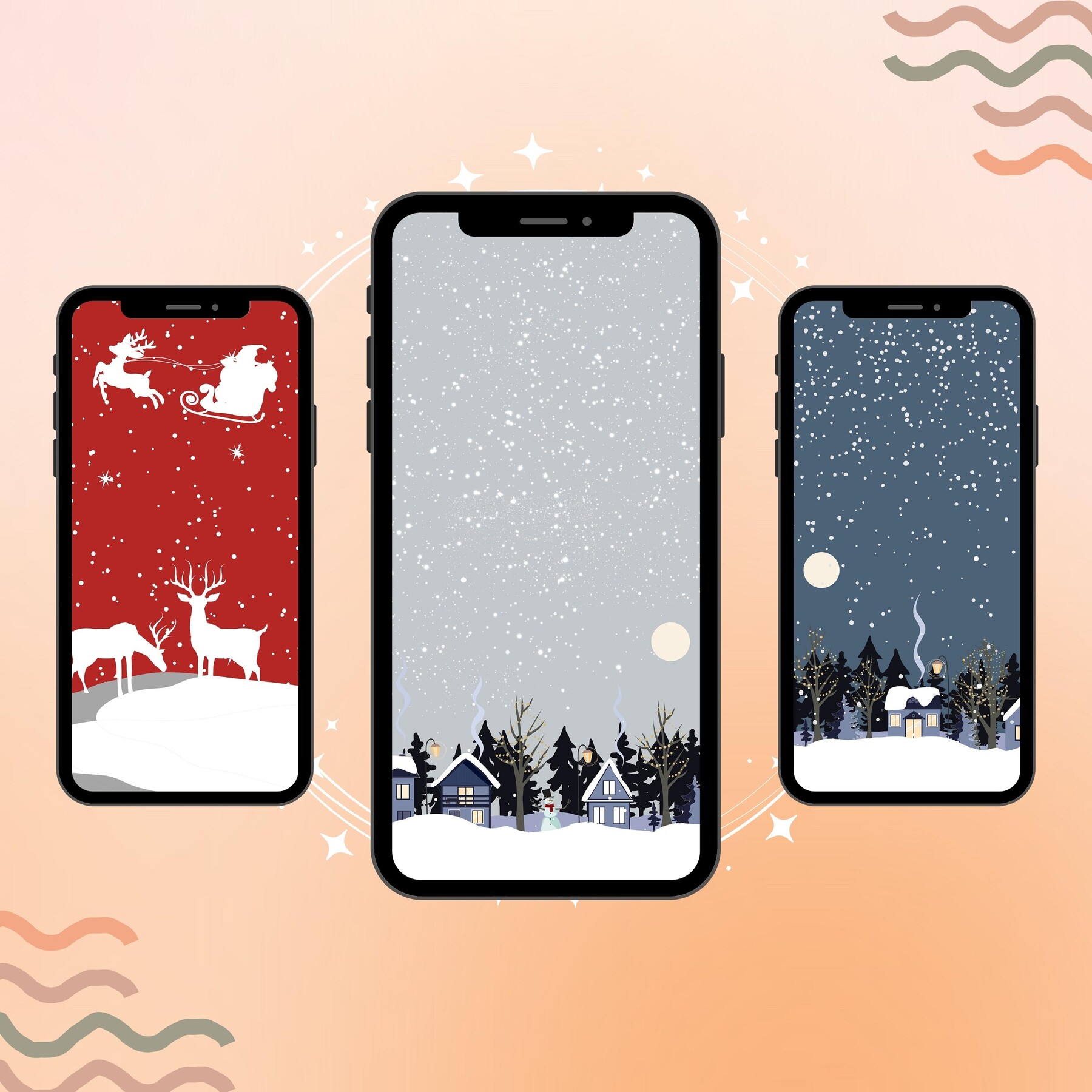 ArtStation - IPhone Xmas Wallpapers, Modern Phone Wallpaper, iPhone