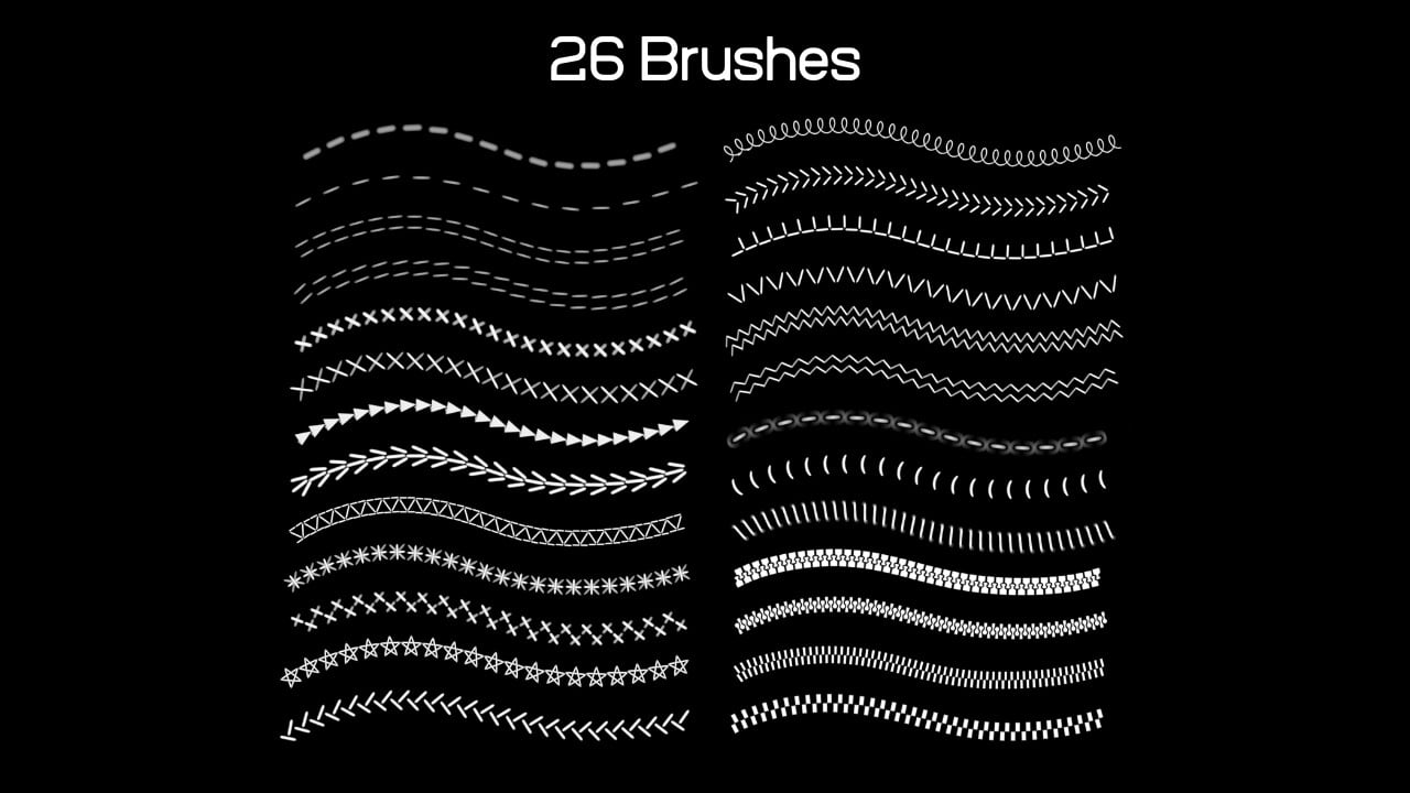ArtStation Zippers and Stitches Brush Set For Procreate Brushes