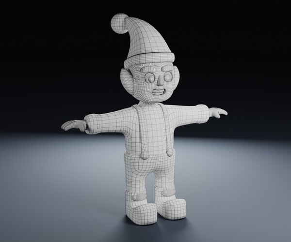 ArtStation - Toon Style Christmas Elf Character Low-poly 3D model ...