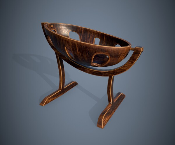 ArtStation - Stylized cradle for children bed PBR game ready Low-poly ...