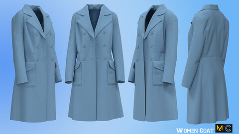 Women Coat, marvelous designer,clo3d