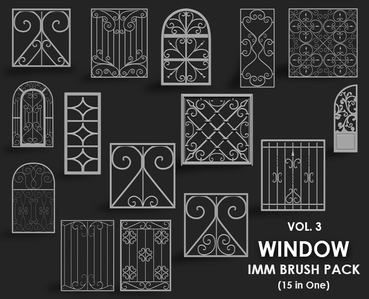 ArtStation - Window IMM Brush Pack 15 in One Vol. 3 | Brushes
