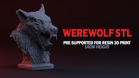 Werewolf STL - Presupported for 3D Print