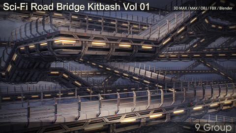 Sci-Fi Road Bridge Kitbash Vol 01