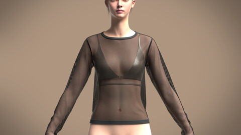 Girls mesh bodysuit in tops