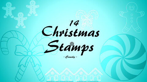|14 Holiday CANDY| Stamp Brushes for Photoshop
