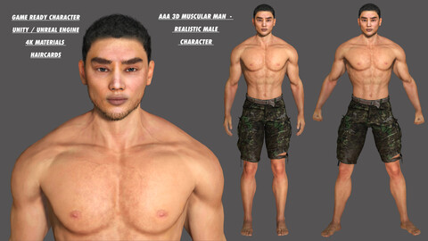 AAA 3D REALISTIC MALE CHARACTER 01 - HUMAN RIGGED GAME READY