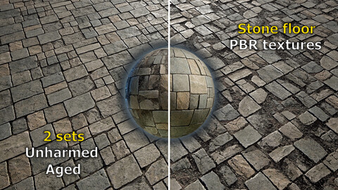 Stone floor tileable PBR textures