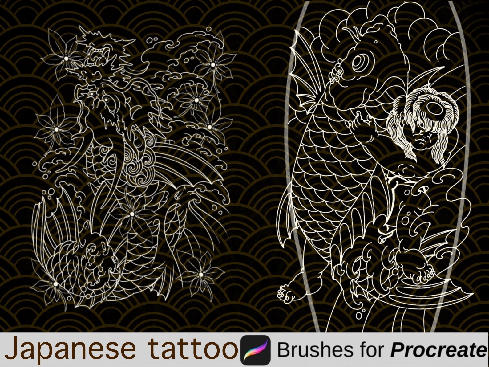 ArtStation 50+ Japanese Tattoo Stamps For Procreate Procreate