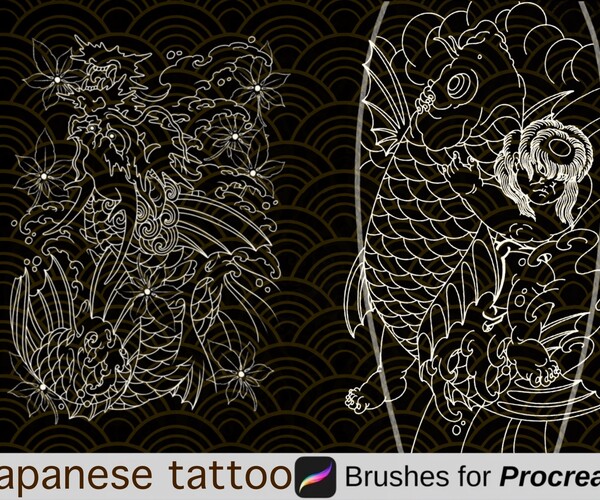 ArtStation - 50+ Japanese Tattoo Stamps For Procreate | Procreate ...
