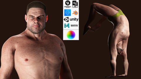 Realistic Man Base Mesh rigged and ready with facial