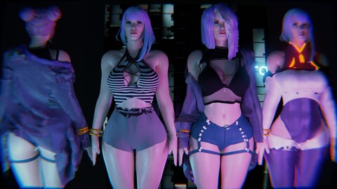 Modular Sci Fi/Cyberpunk Female Character Pack I Game Ready or Animation Ready