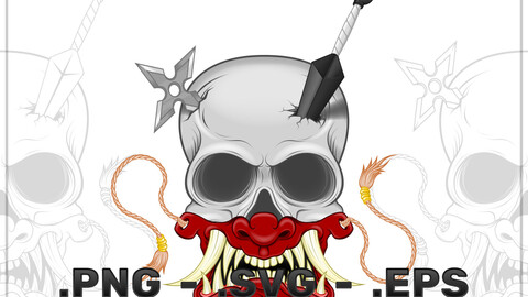 Vector Design Of Skull With Hannya Mask