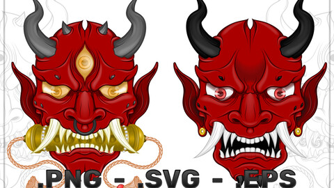 Oni japanese demon vector design