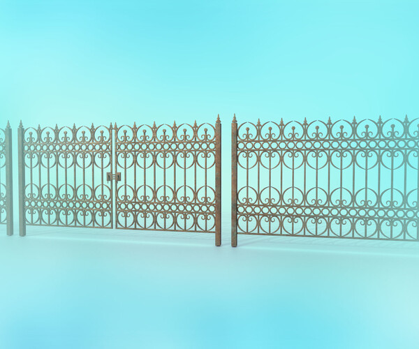 ArtStation - Gate and fence Metal Art JPEG PNG 2 texture packs Low-poly ...