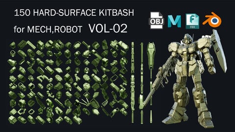 150+ HARD-SURFACE KITBASH VOL-02
