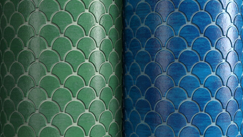 Materials 14- Fish scale tiles PBR, Seamless, Sbsar