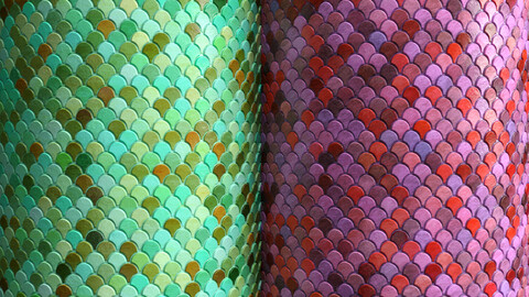 Materials 19- Fish scale tiles PBR, Seamless, Sbsar