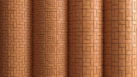 Materials 12- Brick Tiles PBR in 4 Patterns, Seamless, Sbsar