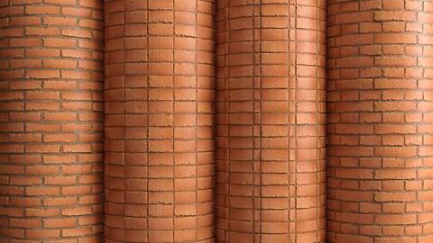 Materials 11- Brick Tiles PBR in 4 Patterns, Seamless, Sbsar