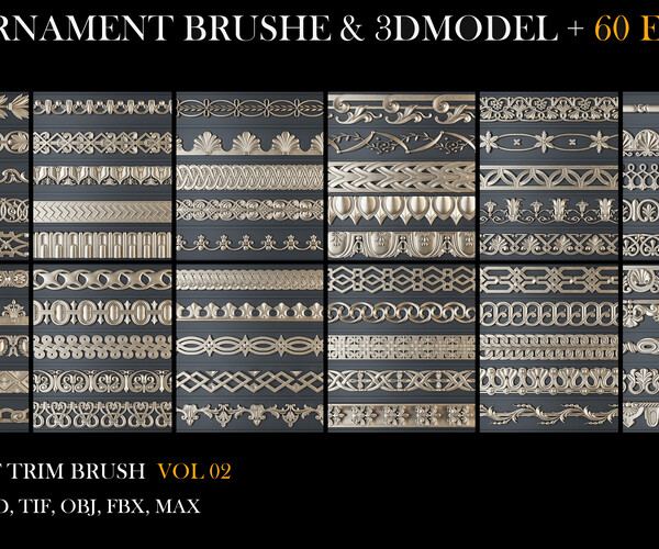 ArtStation 240 ORNAMENT BRUSH BUNDLEVOL01 Brushes