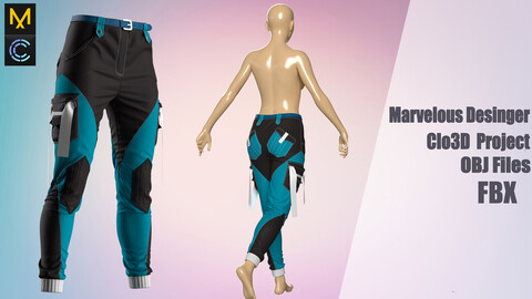 Clothes  №138 "Marvelous Designer" (Pants) /Zprj/ OBJ+FBX