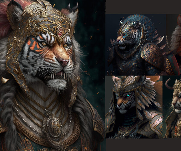 Artstation 200 Tiger Warrior Reference Pack Vol01 Artworks