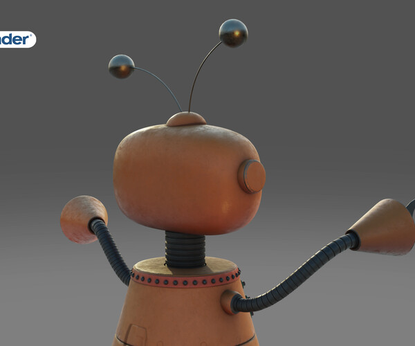 Artstation - Cartoon Robot Rigged In Blender 