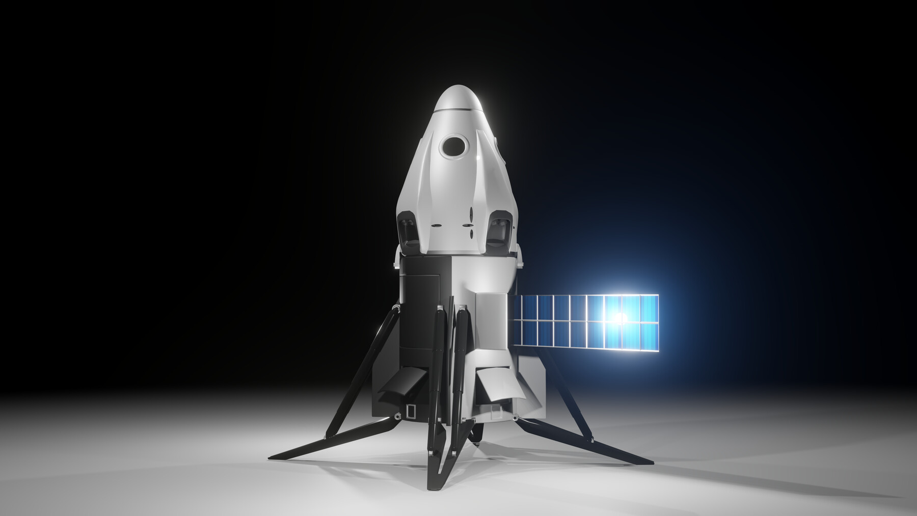 SpaceX Crew Dragon Spacecraft 3D model rigged